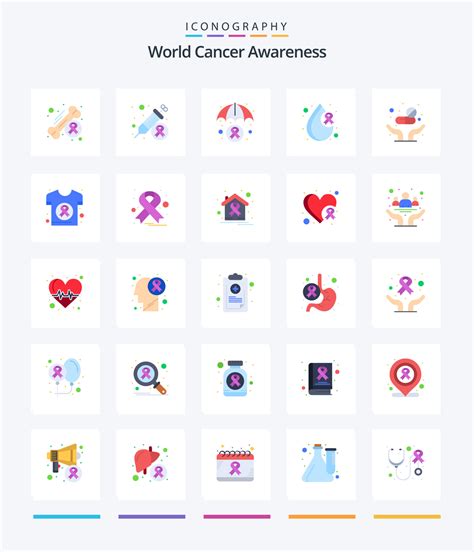 Creative World Cancer Awareness 25 Flat icon pack Such As medicine. day ...