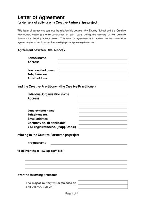 Letter Of Agreement 22 Examples Format Pdf