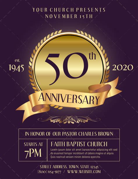 Free Church Anniversary Flyer Templates