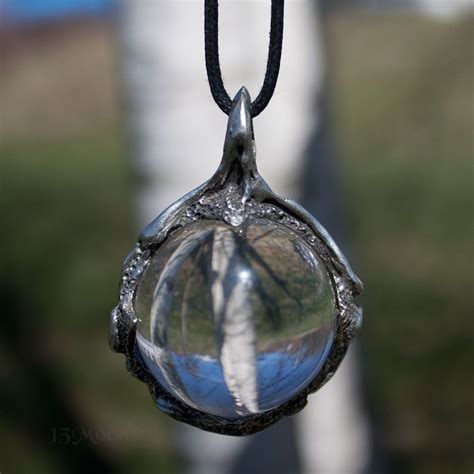 Clear Quartz Scrying Ball Pendant Ball Pendant Scrying Witch