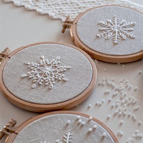 Christmas Embroidery Kit Winter Embroidery Pattern Beginner Etsy