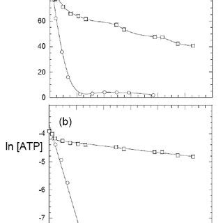 (a) Myosin-catalyzed hydrolysis of Mg-ATP ( ) and Na- ATP ( ), as ...