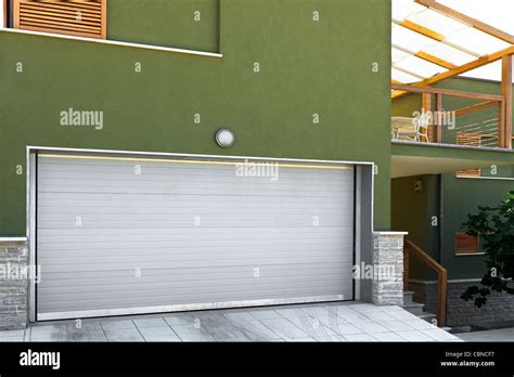 Garage In A Modern Home Stock Photo Alamy