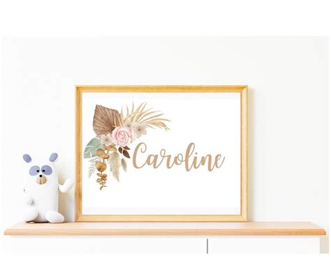 Custom Name Printable Nursery Printspersonalize Boho Custom Name