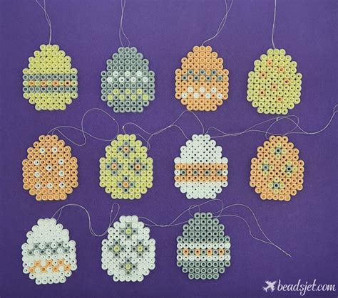 Various Perler Beads Easter Eggs Perler Beads Perler Bead Patterns