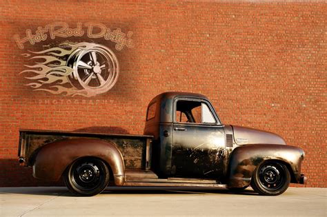 Ratrod Chevy Ad Truck With Black Steel Wheels And A Patina Finish Pic