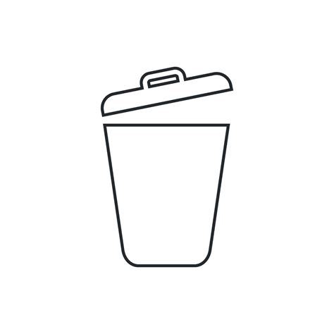 Minimalist Modern Line Trash Can Icon Template Illustration Design