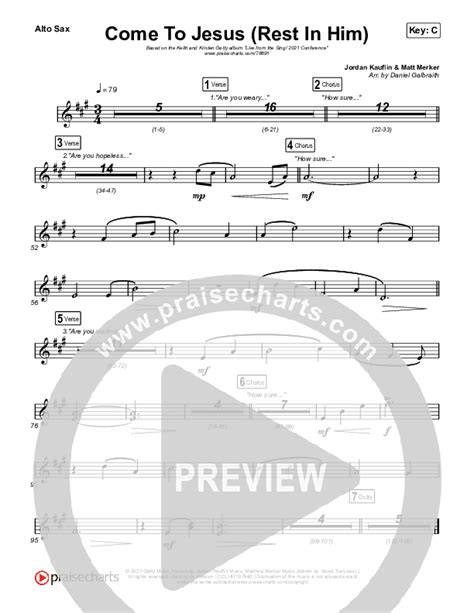 Come To Jesus Rest In Him Alto Sax Sheet Music Pdf Keith Kristyn