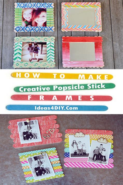 25 DIY Creative Popsicle Stick Frames Popsicle Stick Picture Frame