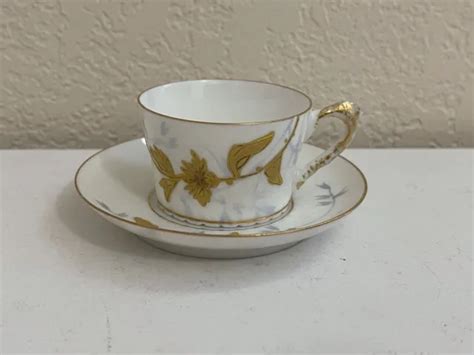 Ancien Alfred Klingenberg Limoges France Porcelaine Tasse Et Soucoupe