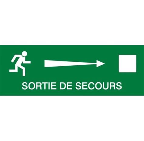 Sortie De Secours Droite X Mm Panneau Pvc Mm Evacuation