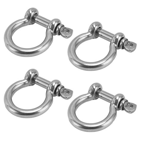 2024 4pcs 304 Stainless Steel Shackle Screw Pin D Ring Bow Shape Anchor Load Clamp