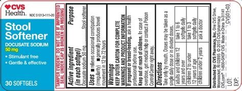 Stool Softener Docusate Sodium 50mg Capsule Liquid Filled