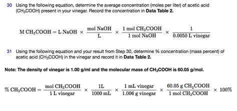 Solved Using The Following Equation Determine The Average Concentration Moles Per Liter Of