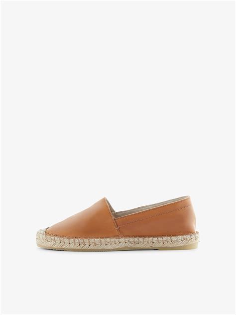 Brown LEATHER ESPADRILLES | Pieces®