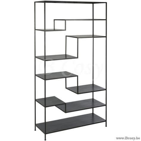 J Line Loft Stijl Deco Rek Wandrek Zwart Metaal J Line Zwart Metalen