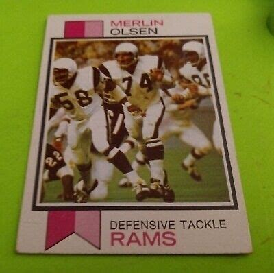 Merlin Olsen Topps Nfl Football Card Los Angeles Rams Hof Ex