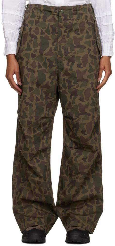 Engineered Garments Pantalon Kaki Motif Camouflage Ssense France