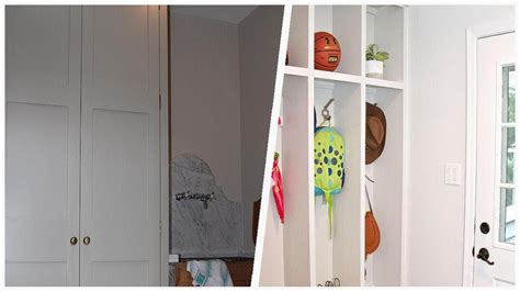 Laundry Room With Gray Cabinets And A Concealed Washer Dryer Design