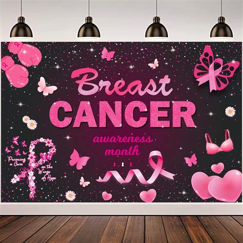 Amazon Breast Cancer Awareness Decorations Backdrop Pink Ribbon