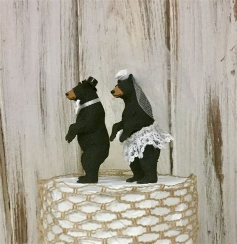 Bear Wedding Cake Topper Animal Cake Topper Woodland Cake | Etsy