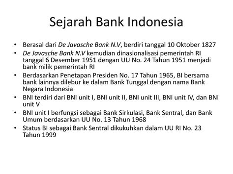 Sejarah Singkat Bank Indonesia - Homecare24