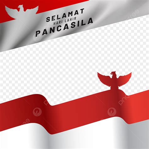 Pancasila Days Vector Png Images Twibbon Pancasila Day With Silk Flag