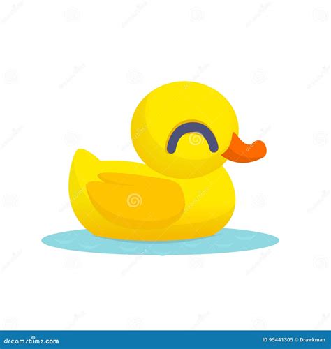 Rubber Duck Toy. Minimalistic Duck Cartoon Icon. Vector Illustration ...