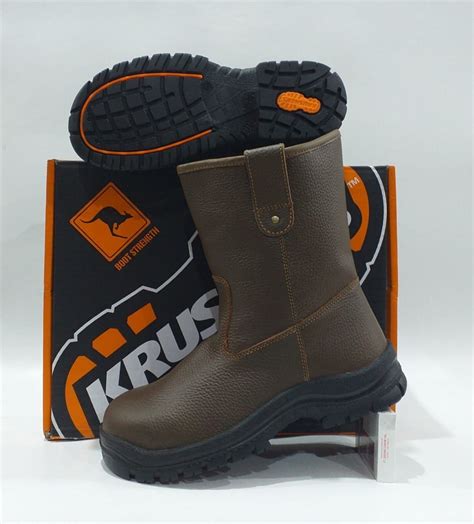 Sepatu Boots Safety Krushers Texas Brown Sepatu Pengaman Kerja