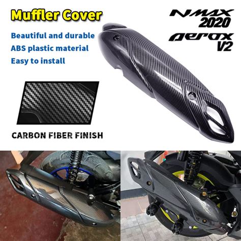 PMShop Nmax 2020 Aerox V2 Muffler Cover Carbon Heatguard Cover For