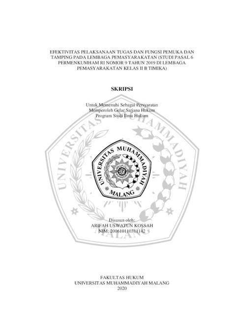 PDF SKRIPSI Universitas Muhammadiyah Malangeprints Umm Ac Id 61815