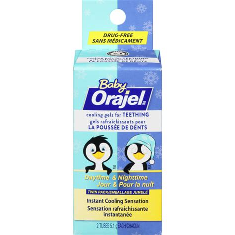 Orajel Baby Cooling Gels For Teething Drug Free Daytime Nighttime