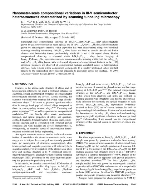 PDF Nanometer Scale Compositional Variations In III V Semiconductor