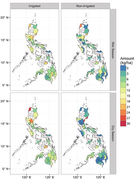 The rate of potassium fertilizer application (kg K/ha) during the wet ...