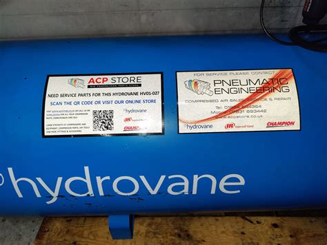 HYDROVANE HV02 502 WITH DRYER 150L 2 2kW 3HP VANE COMPRESSOR THREE