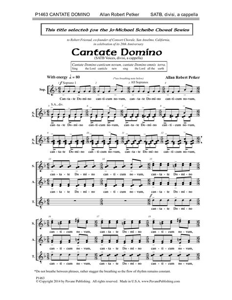 Cantate Domino By Allan Robert Petker Sheet Music For Satb Choir At