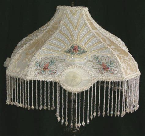 Victorian Beaded Embroidered Embroidery Boudoir Table Lamp Etsy Victorian Lampshades