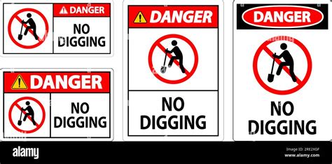 Danger Sign No Digging Sign Stock Vector Image And Art Alamy