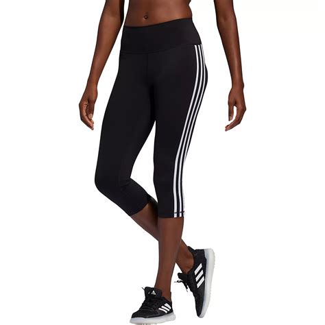 Adidas Womens Believe This 3 Stripes Capri Tights Academy