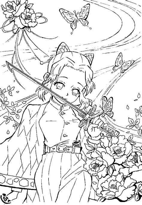 Shinobu Demon Slayer Coloring Pages Demon Slayer Coloring Pages Porn