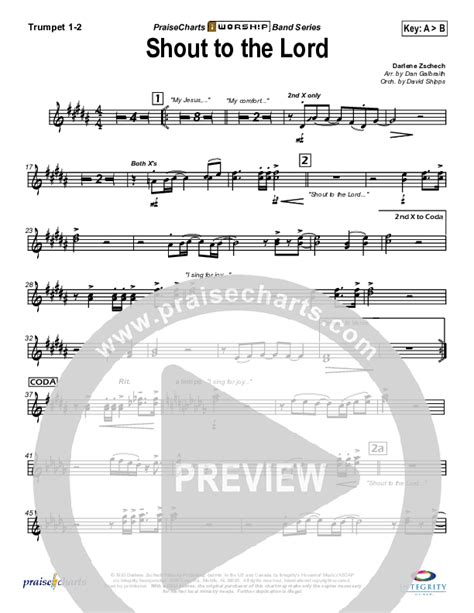 Shout To The Lord Trumpet Sheet Music PDF Hillsong Worship PraiseCharts