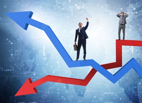 The Businessman With Charts Of Growth And Decline Businessman With