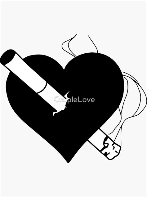 "Cigarette Broken Heart" Sticker for Sale by CoupleLove | Redbubble