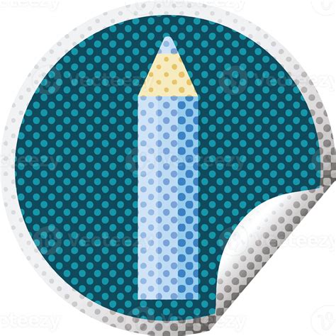 blue coloring pencil graphic illustration circular sticker 45231219 PNG