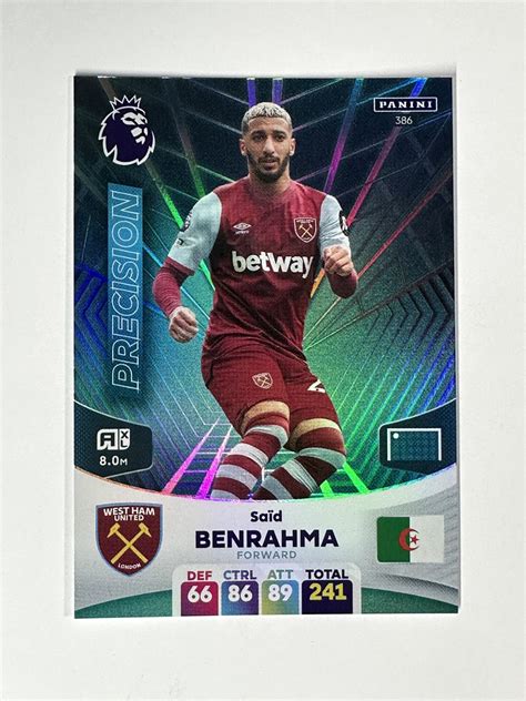 Said Benrahma West Ham Precision Panini Premier League Adrenalyn Xl