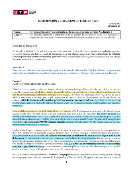 Fuentes de información TA01 Subrayado COMPRENSIN Y REDACCIN DE