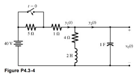 Solved For The Circuit In Fig P4 3 4 The Switch Is In Open