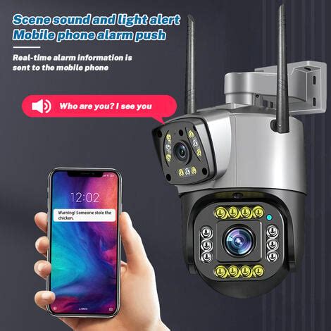 Camera De Surveillance Exterieure PTZ IP WiFi HD 8MP 4K Bluetooth Alexa