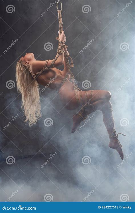 Naked Blonde Tied Up By Shibari Ropes In Studio Stock Image Image Of Bdsm Fetish 284227513