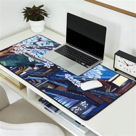 Cherry Blossoms At Night Desk Mat Desk Mat Cherry Blossom Erin Mats